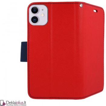 Atverčiamas dėklas su skyreliais - raudonas (Apple Iphone 12 Mini) Atverčiamas dėklas su skyreliais - raudonas (Apple Iphone 12 Mini)